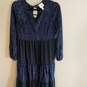 Black dress with mesh and lace detail